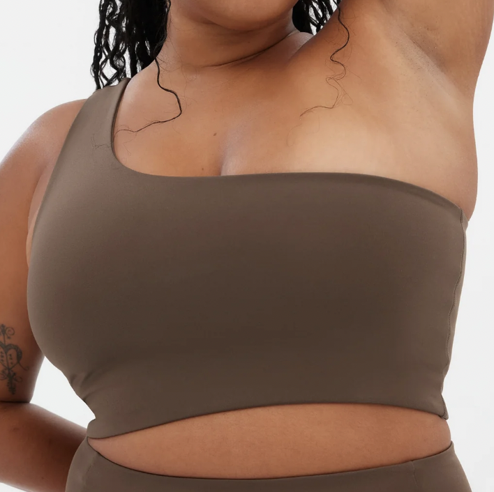 girlfriend collective one-shoulder bra